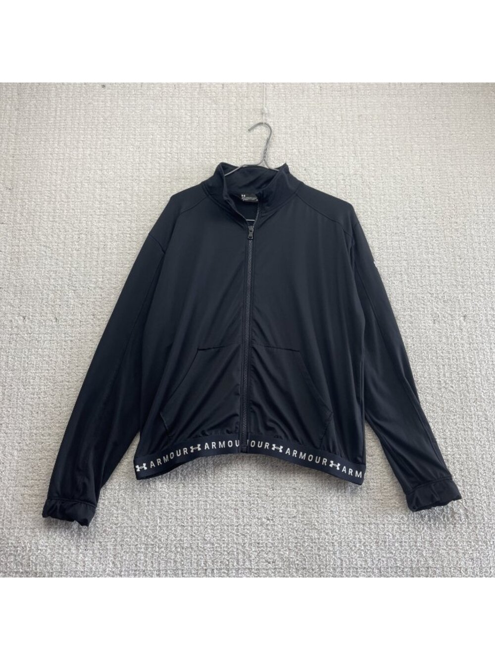 Under Armour Women's Black Heat Gear Windbreaker Track Jacket Activewear Size M